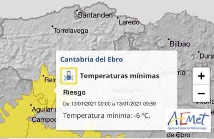 Madrugada de 6 grados bajo cero en la Cantabria del Ebro