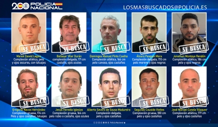 La Policía Nacional busca a diez fugitivos que podrían encontrarse en España